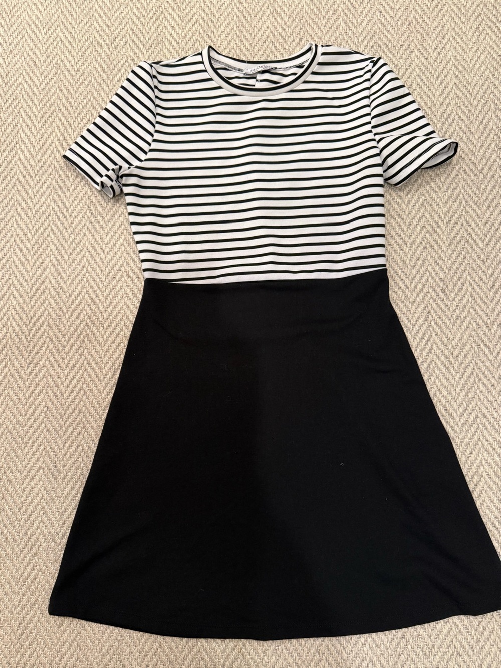 Zara Black & White Striped Dress